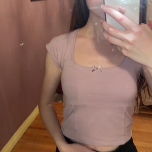 Pacsun XS mauve bow top